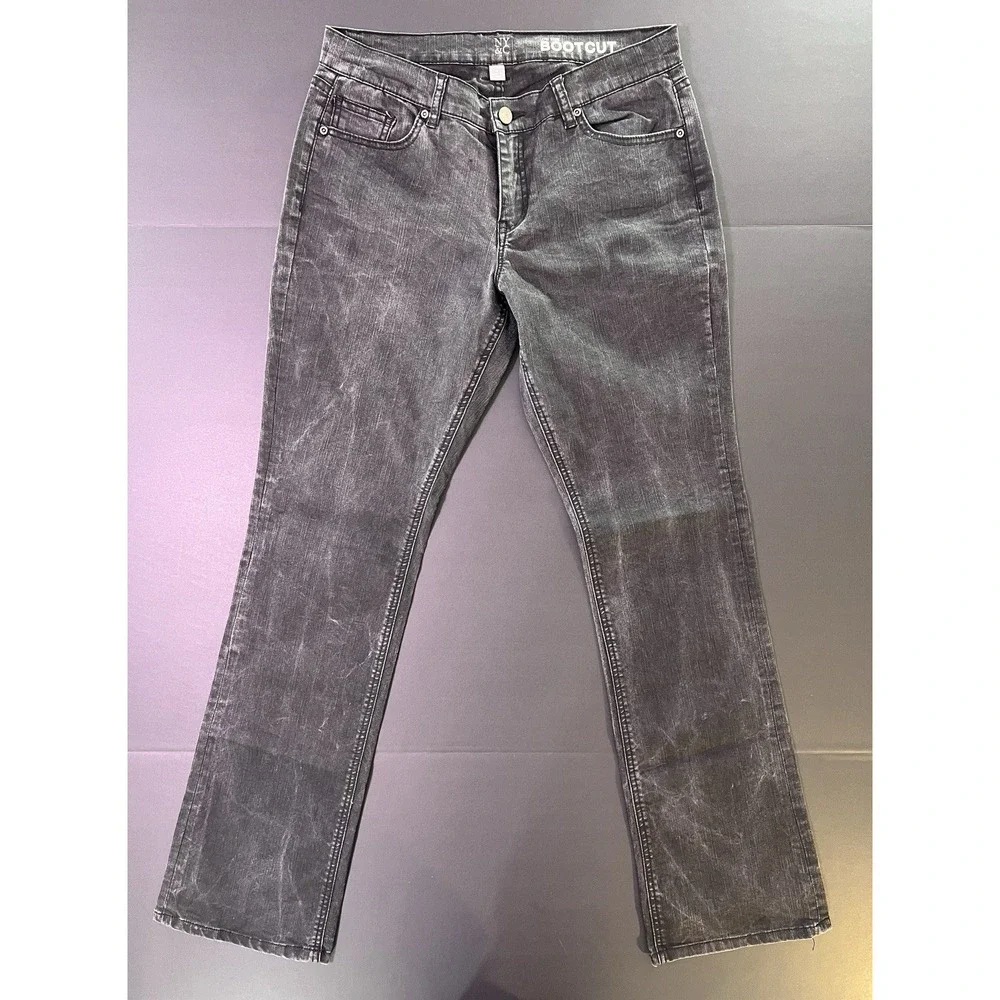 New York & Company Low Rise Bootcut Jeans Women's Size 8 Stretch Fit Y2K Black